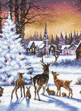 LETI 947 树林的圣诞夜 十字绣 saga格式XSD重绘源文件电子图纸