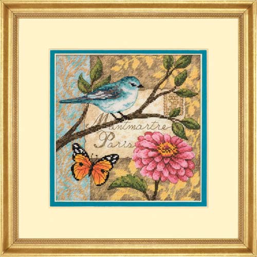 Dim70-65103小鸟蝴蝶与花 十字绣 saga格式XSD重绘源文件电子图纸