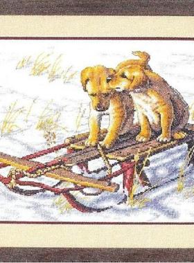 Dim08852 雪撬上的小狗 十字绣saga格式XSD重绘源文件电子图纸