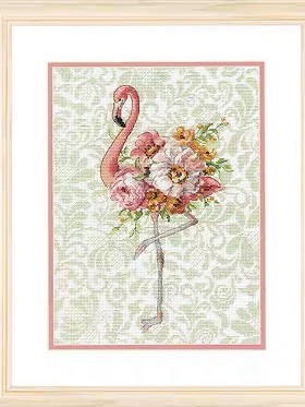 Dim70-35409 火烈鸟花朵 十字绣 saga格式XSD重绘源文件电子图纸