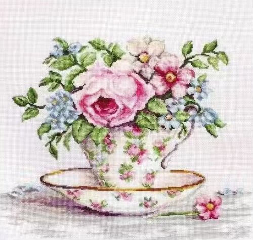 Luca-S BA2321茶杯里的花 十字绣 saga格式XSD重绘源文件电子图纸