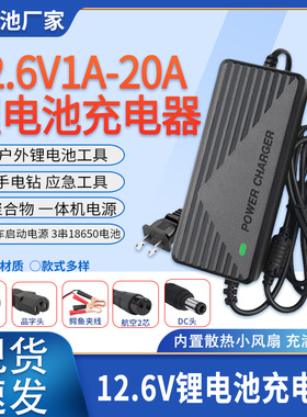 12.6V2A5A6A8A10A15A20A锂电池充电机三串聚合物锂电池组12V通用A