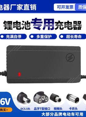 智能54.6V2A3A电动车电瓶充电器48V12AH20AH滑板车代驾车铅酸电池