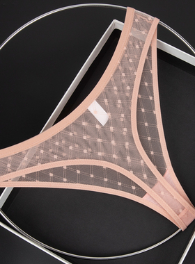 女士低腰镂空性感蕾丝纯色内裤丁字裤透视网纱波点内裤