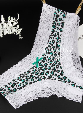 蕾丝拼接无痕豹纹女士内裤少女舒适运动低腰2024新款三角裤