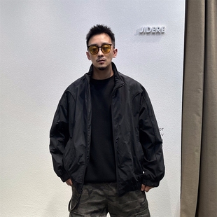 美式 冲锋衣潮外套 休闲户外机能设计感裁剪夹克男春秋宽松立领短款