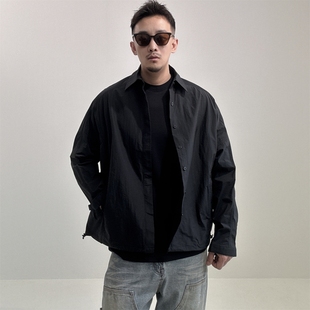 薄款 JIDERE日系简约设计感工装 男夏季 衬衫 宽松防晒外搭潮衬衣 长袖