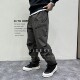 男秋冬宽松直筒立裁伞兵拖地裤 日潮山系街头感户外机能休闲工装 裤