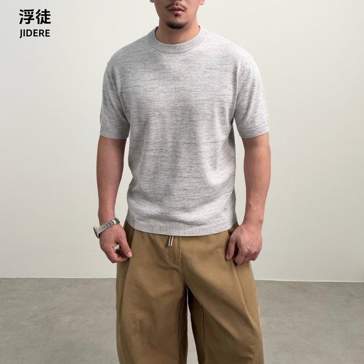 Cleanfit极简风圆领针织短袖男 日系Cityboy宽松百搭基础款打底衫,男装,针织衫/毛衣,淘宝优惠券,粉丝福利购,淘宝优惠卷