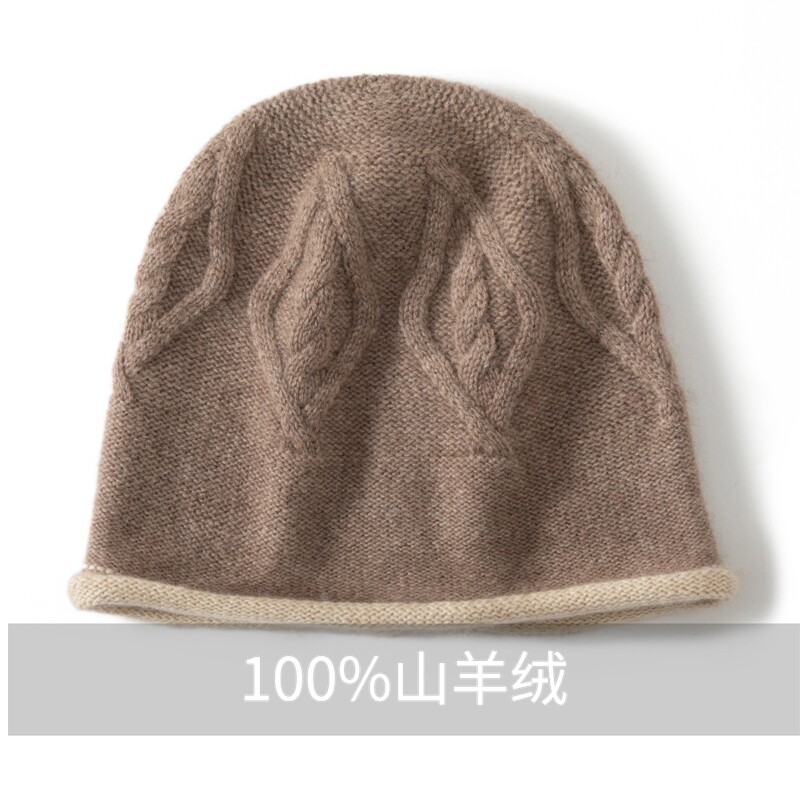 绞花针织帽包头男女新款秋冬