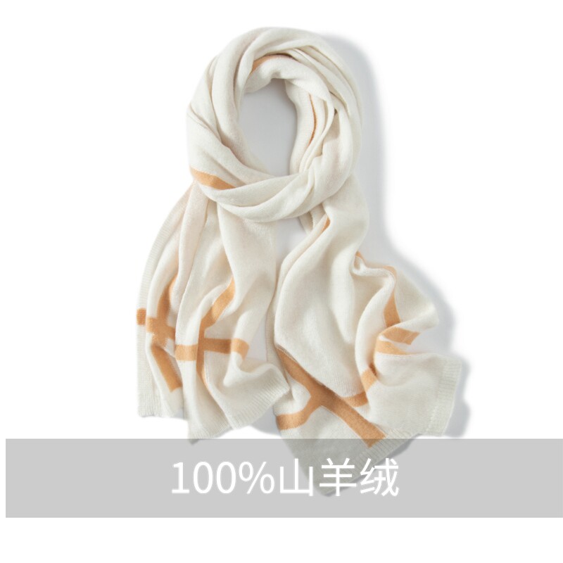 韩版长款条纹保暖简约百搭围脖