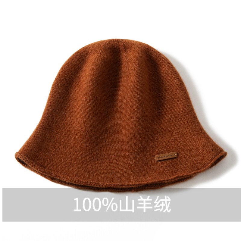 秋冬新款渔夫帽100纯山羊绒