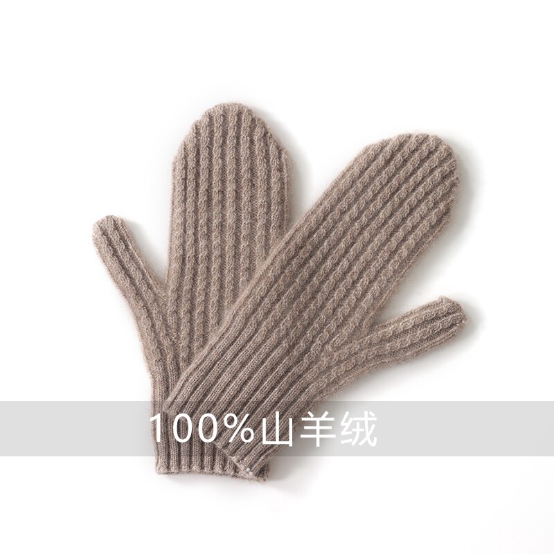 100%纯山羊绒手套女秋冬
