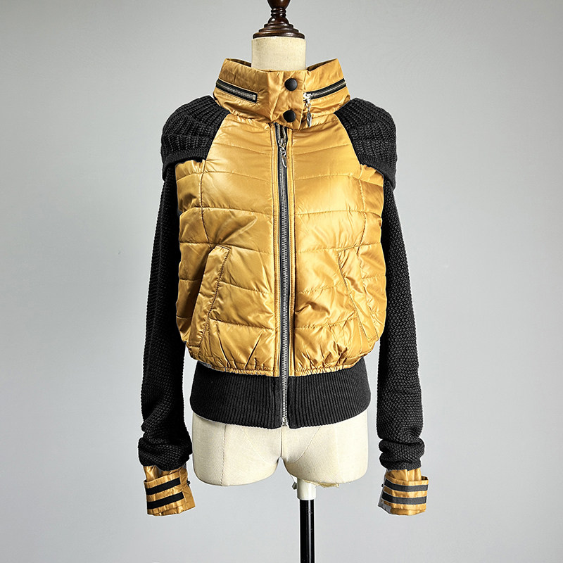 品牌黄色长袖棉衣棉服女2026秋冬修身显瘦立领拉链拼色保暖短外套,女装/女士精品,棉衣/棉服,淘宝优惠券,粉丝福利购,淘宝优惠卷