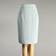 品牌浅蓝色半身裙一步裙包臀裙女2025夏职业装 高腰修身 齐膝直筒裙
