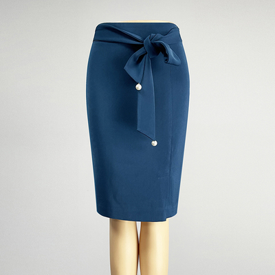职业装孔雀蓝色半身裙包臀直筒裙