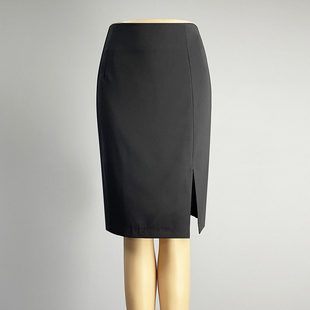 品牌黑色半身裙一步裙女2025职业装高腰修身侧开衩直筒裙包臀短裙