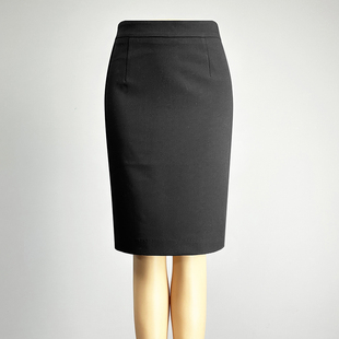 职业装 通勤上班过膝包臀短裙 黑色半身裙直筒裙女2026品牌高腰修身