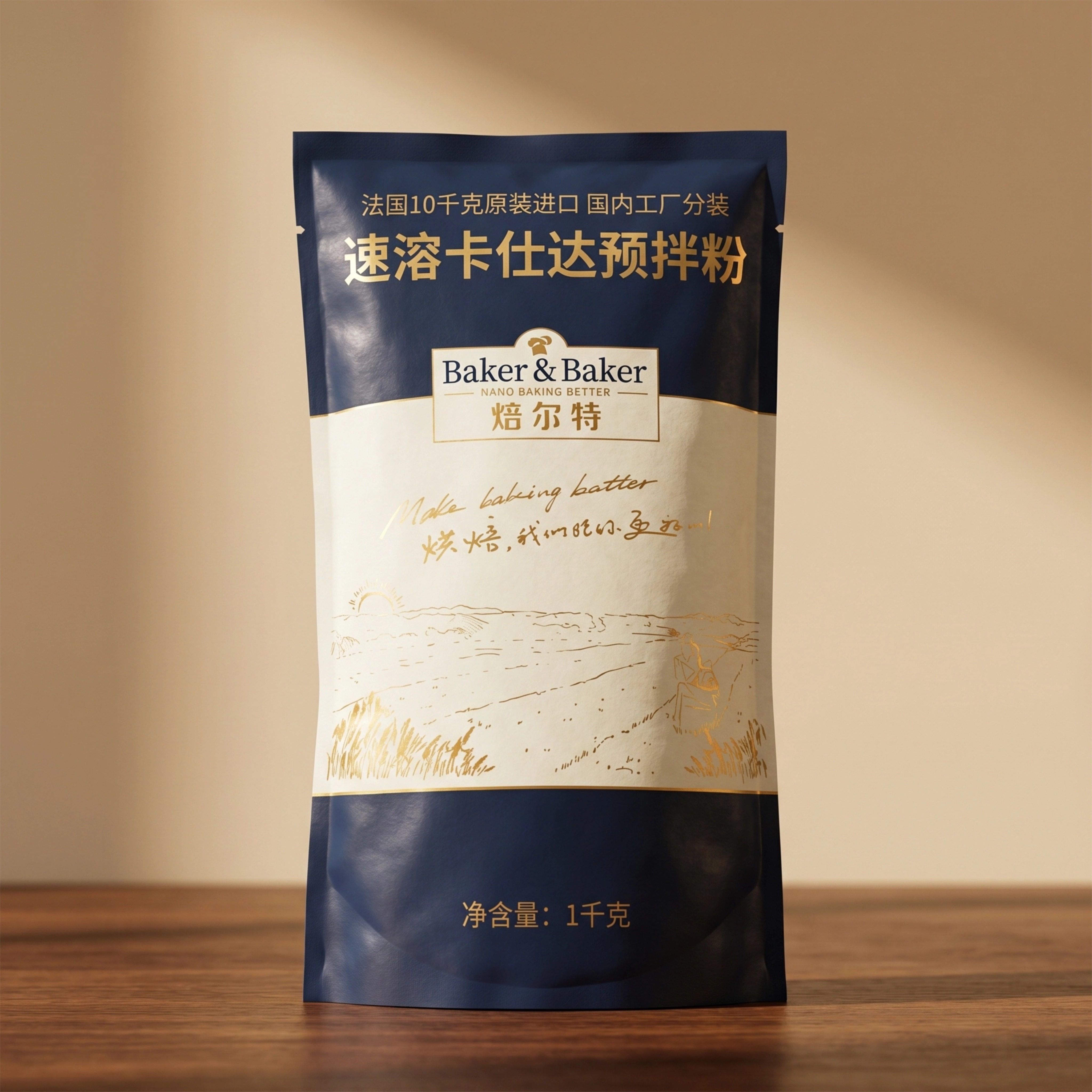 法国进口原料焙之玺焙尔特卡仕达吉士粉泡芙馅料预拌粉 1kg装包邮