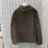 皮毛一体短款 仿狐狸毛绒皮草秋冬外套女小个子环保毛立领2024新款