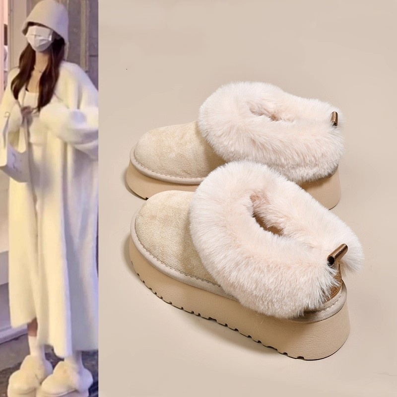 厚底增高雪地靴保暖东北棉鞋