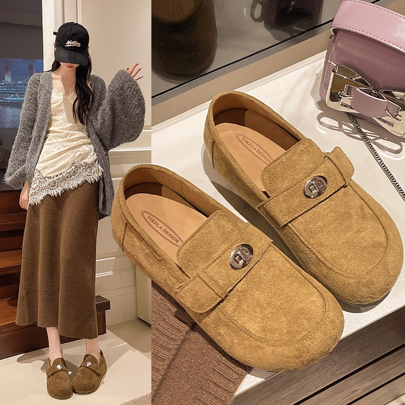 英伦风圆头小皮鞋女2026春秋新款百搭内增高勃肯鞋休闲一脚蹬单鞋,女鞋,勃肯鞋/软木鞋,淘宝优惠券,粉丝福利购,淘宝优惠卷