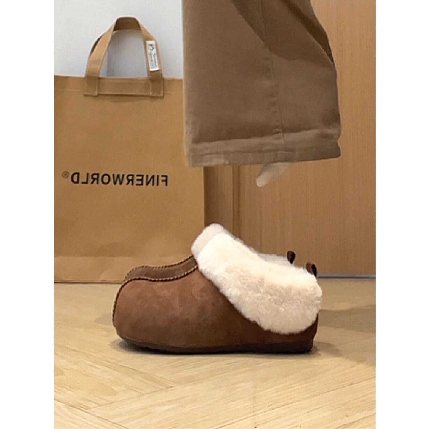 内增高雪地靴女2025冬季外穿加绒保暖勃肯包头拖鞋复古百搭毛毛鞋