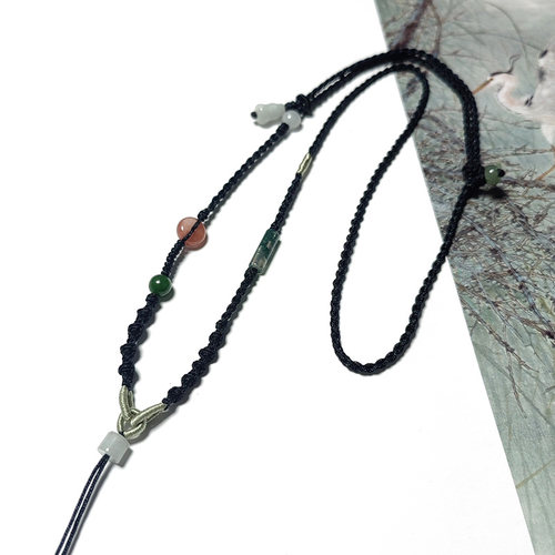 天然材质绳玉翠水草珠风采随身携