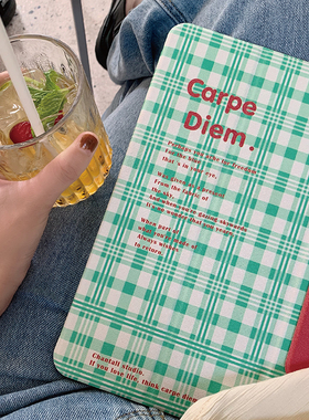 青桃原创格子苹果iPadpro11保护套 2022磁吸搭扣air5 12.9寸外壳 2024air6保护壳