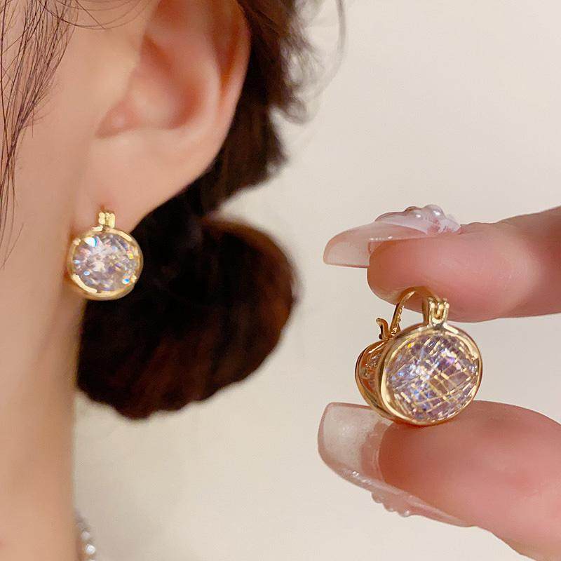 金属网丝水晶耳环耳扣2026新款爆款轻奢耳钉女高级感时尚气质耳饰,饰品/流行首饰/时尚饰品新,耳环,淘宝优惠券,粉丝福利购,淘宝优惠卷