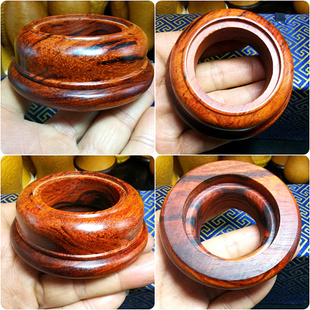 天一阁精品定制小叶紫檀老料带金星圈口烧饼口盖蝈蝈葫芦用具配件