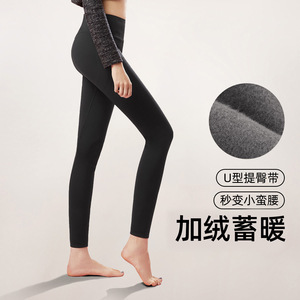 蕉下鲨鱼裤女外穿2023新款秋冬高腰收腹提臀芭比瑜伽打底裤加绒