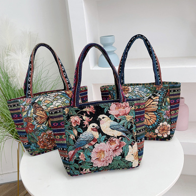 新款帆布手提袋带拉链小型手提包手提小包手机包外出小拎包便当袋