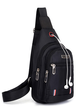 斜挎包防水牛津布胸包男士单肩胸前潮牌运动休闲小跨包背包男包包