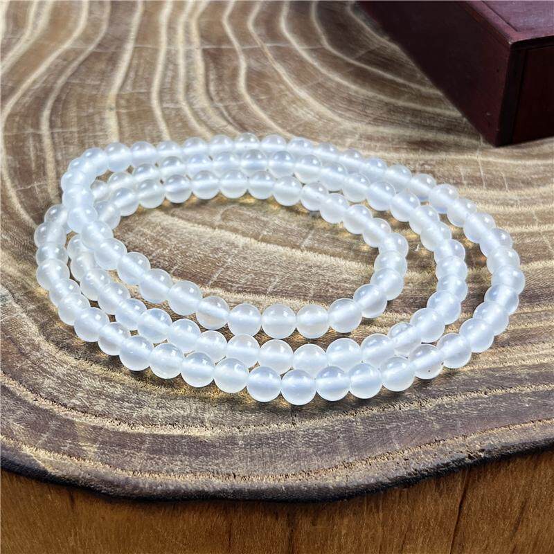 天然岫玉白冰手串玉108粒佛珠男女情侣礼物男女款多用礼物收藏玉1