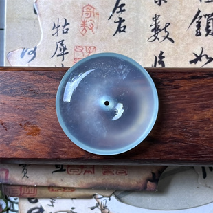 天然岫玉天青冻平安扣吊坠保真蓝色男女款贴身仿古玉石挂坠收藏品