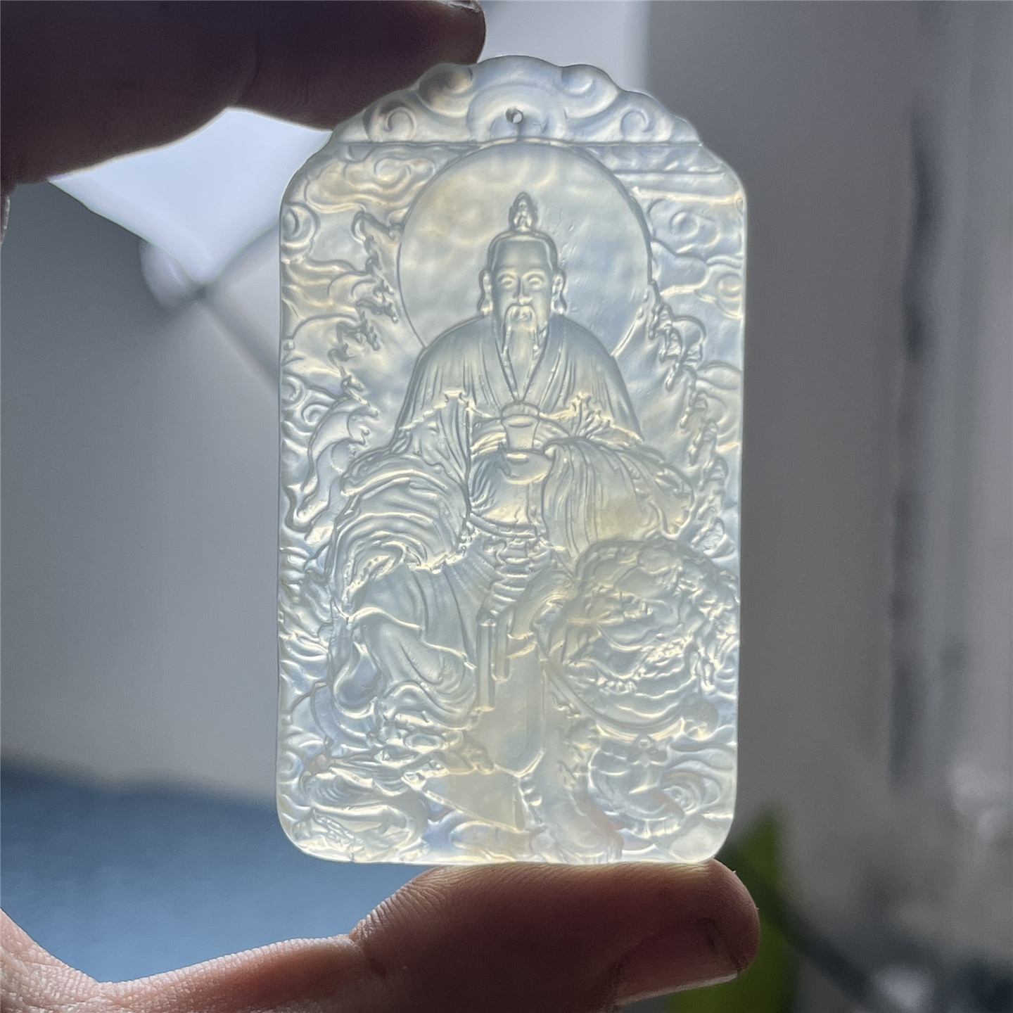 天然岫玉太乙救苦天尊吊坠保真玉石仿古人物精工牌子挂件产地直发