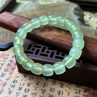 天然岫玉辽阳料手串桶珠男女款玉石手链男女款高油脂好货实物拍摄