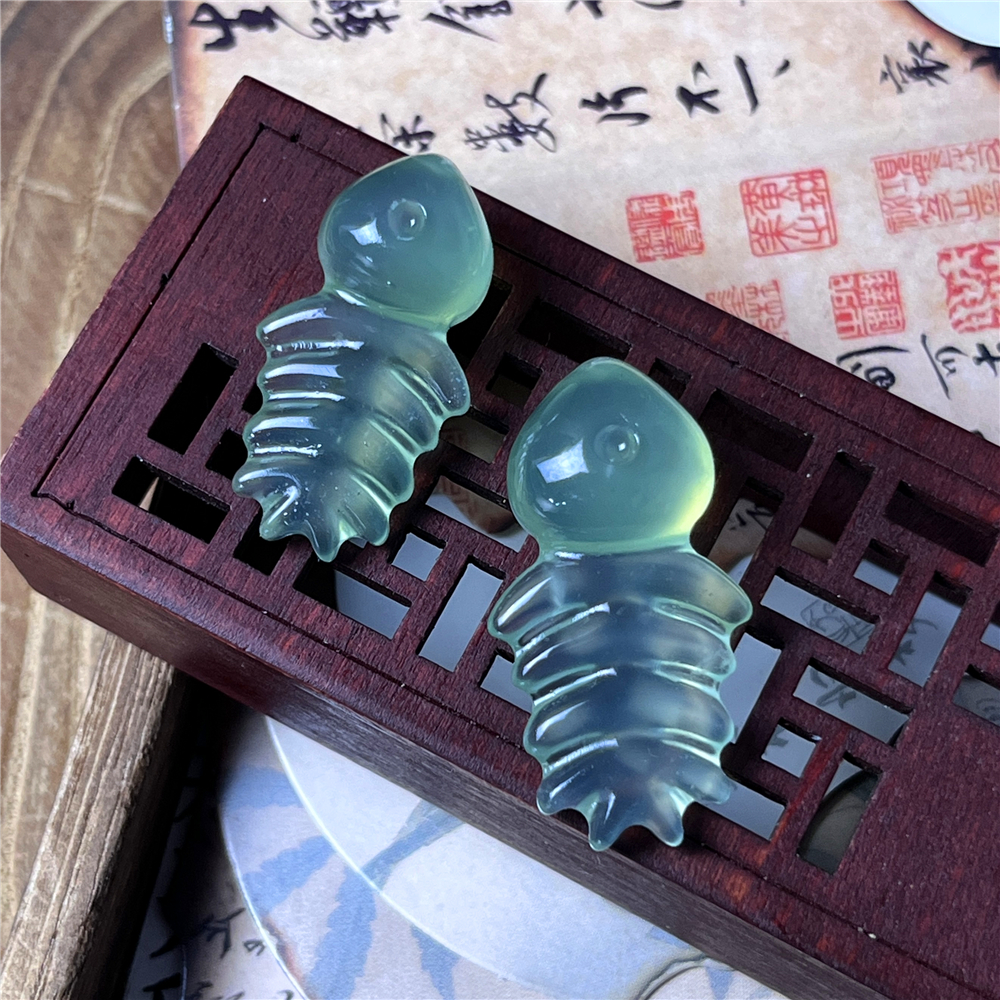 天然岫玉淡绿刻骨铭心小鱼吊坠保真精致雕刻情侣款看图选货男女款