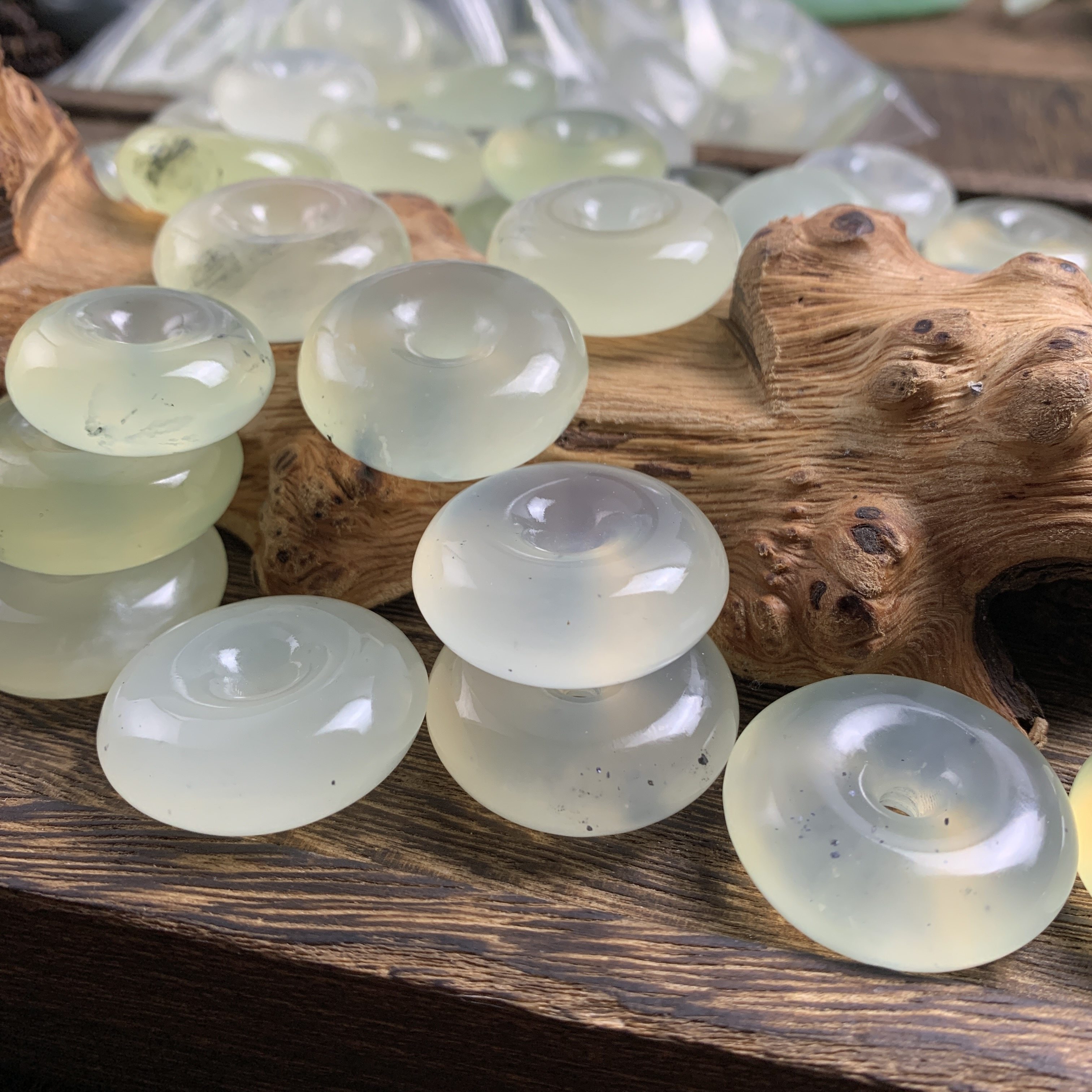 天然岫玉平安扣吊坠冰种保真玉石坠男女款古风传统玉石小挂件实图