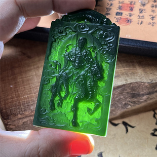 天然岫玉九天应元雷声普化天尊吊坠雷祖爷双面精雕玉石挂件男女款
