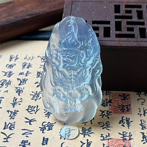 天然岫玉无相观音吊坠保真精雕刻