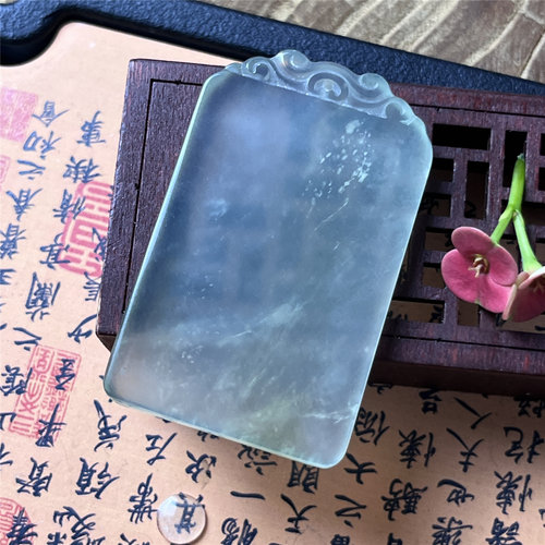 岫玉平安无事牌吊坠保真大尺寸