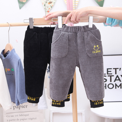 男童夹棉加绒裤冬季宽松外穿