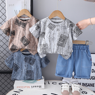 套装 短裤 2025新款 短袖 两件套 婴儿童宝宝洋气衣服小童韩版 男童夏装