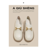 小皮鞋女2024新款英伦风厚底单鞋女百搭显瘦jk一脚蹬不累脚乐福鞋