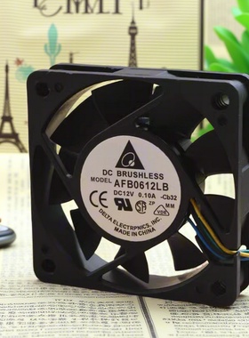 台达 6015 6CM AFB0612LB 12V 0.10A 4线PWM温控 CPU静音散热风扇