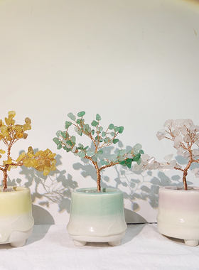 日系多肉东陵玉桌面水晶摆件