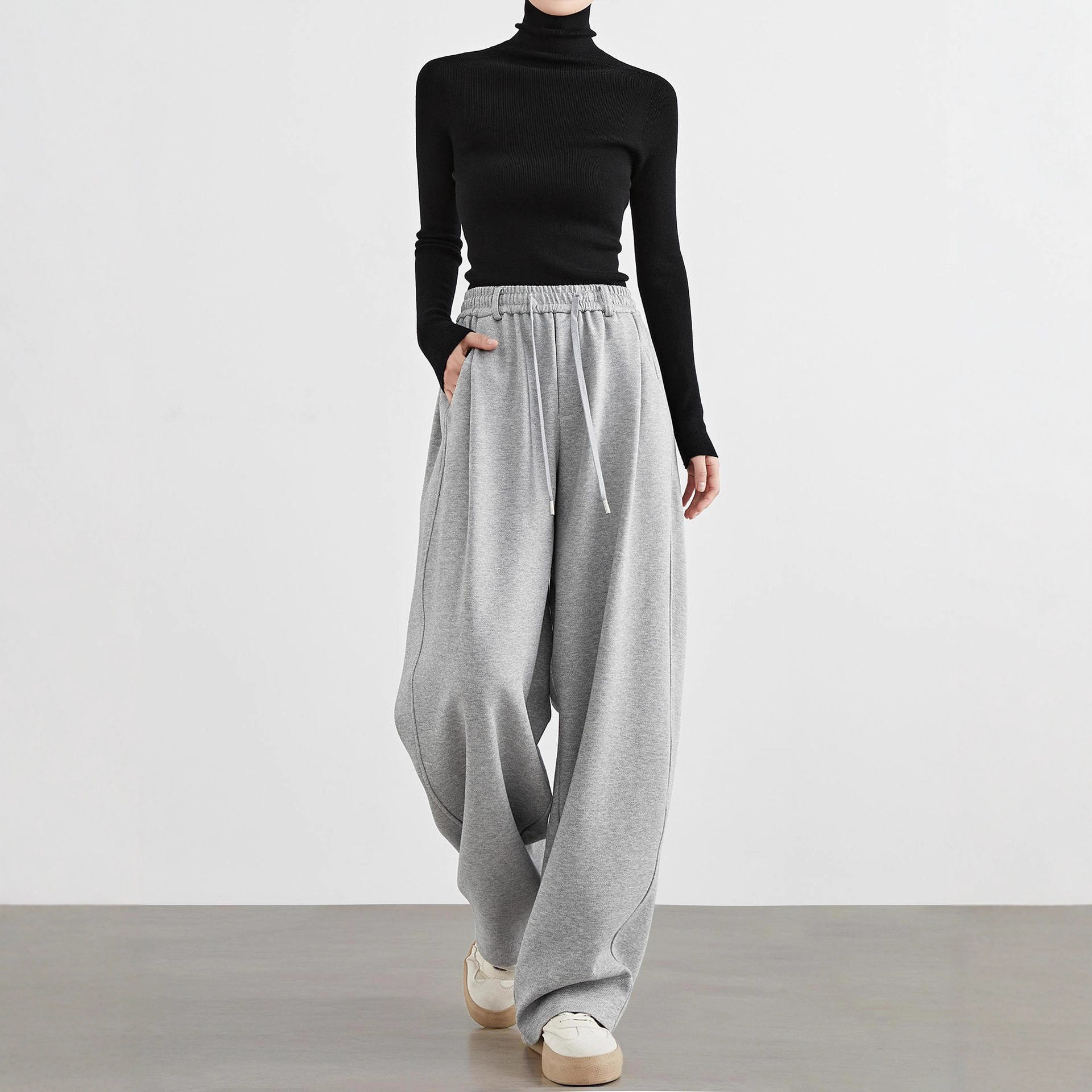 运动阔腿裤长款香蕉裤镰刀裤显瘦弧形休闲裤卫裤女2026春季裤子女,女装/女士精品,卫裤,淘宝优惠券,粉丝福利购,淘宝优惠卷