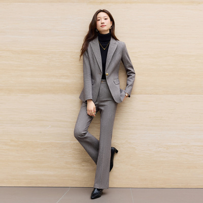 毛呢西装套装女秋冬2025新款高级